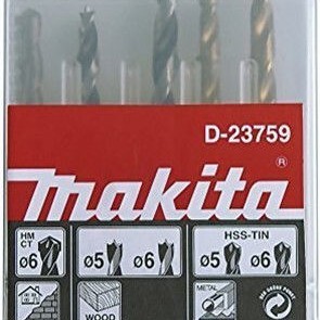 Makita Σετ 5 Τρυπάνια με Εξάγωνο Στέλεχος για Μέταλλο, Ξύλο και Δομικά Υλικά