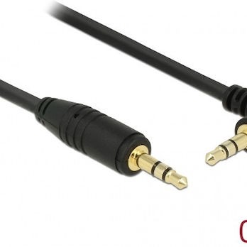 DeLock Καλώδιο 3.5mm male - 3.5mm male Μαύρο 0.5m (83752)