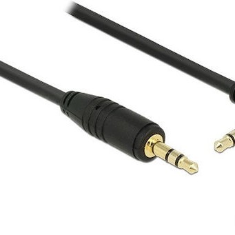 DeLock Καλώδιο 3.5mm male - 3.5mm male Μαύρο 0.5m (83752)
