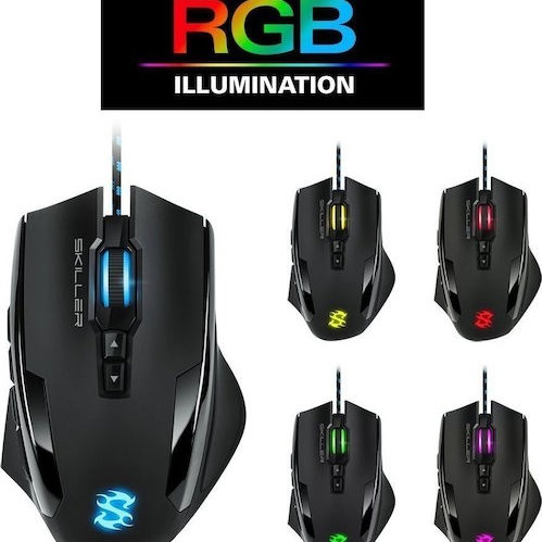 Sharkoon Skiller SGM1 RGB Gaming Ποντίκι 10800 DPI Μαύρο