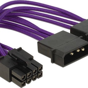 DeLock 8-Pin EPS - 4-Pin Molex Cable 0.15m Μωβ 83703