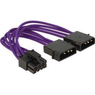 DeLock 8-Pin EPS - 4-Pin Molex Cable 0.15m Μωβ 83703