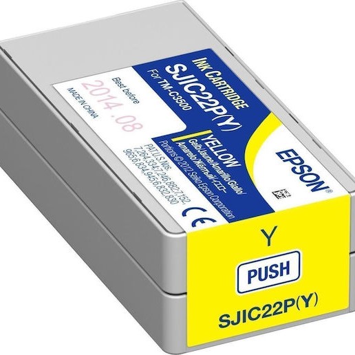 Epson SJIC22P Γνήσιο Μελάνι Εκτυπωτή InkJet Κίτρινο (C33S020604)