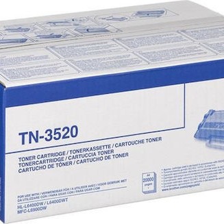 Brother TN-3520 Γνήσιο Toner Laser Εκτυπωτή Μαύρο High Yield 20000 Σελίδων (TN-3520)