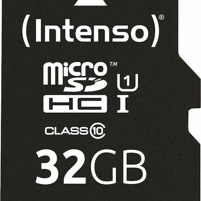 Intenso Professional microSDHC 32GB Class 10 U1 UHS-I με αντάπτορα
