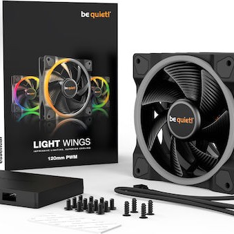 Be Quiet Light Wings Case Fan 120mm με ARGB Φωτισμό και Σύνδεση 4-Pin PWM 3τμχ