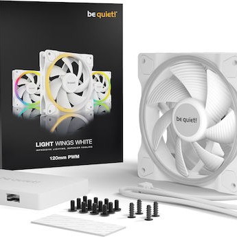 Be Quiet Light Wings Case Fan 120mm με ARGB Φωτισμό και Σύνδεση 4-Pin PWM 3τμχ Λευκό
