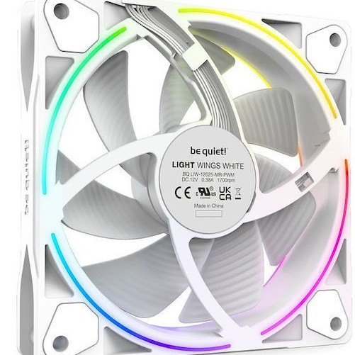 Be Quiet Light Wings High Speed Case Fan 120mm με ARGB Φωτισμό και Σύνδεση 4-Pin PWM 3τμχ Λευκό