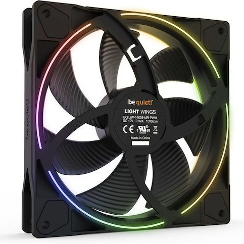 Be Quiet Light Wings Case Fan 140mm με ARGB Φωτισμό και Σύνδεση 4-Pin PWM