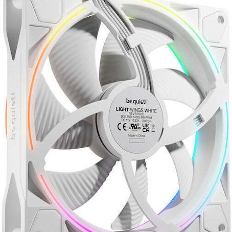 Be Quiet Light Wings Reverse Case Fan 140mm με ARGB Φωτισμό και Σύνδεση 4-Pin PWM Λευκό