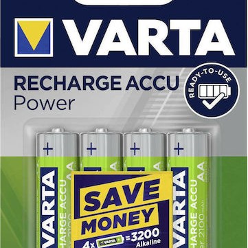 Varta Recharge Accu Power Επαναφορτιζόμενες Μπαταρίες AA Ni-MH 2100mAh 1.2V 4τμχ