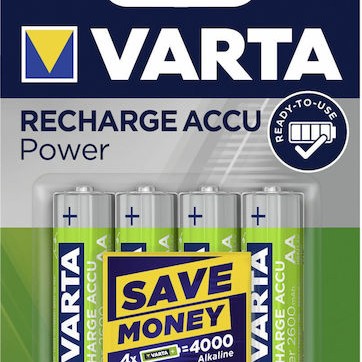Varta Recharge Accu Power Επαναφορτιζόμενες Μπαταρίες AA Ni-MH 2600mAh 1.2V 4τμχ