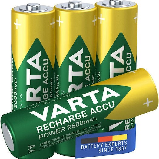 Varta Recharge Accu Power Επαναφορτιζόμενες Μπαταρίες AA Ni-MH 2600mAh 1.2V 4τμχ