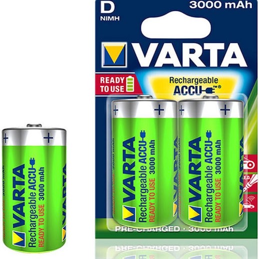 Varta Rechargeable Accu Επαναφορτιζόμενες Μπαταρίες D Ni-MH 3000mAh 1.2V 2τμχ