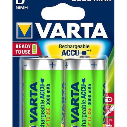 Varta Rechargeable Accu Επαναφορτιζόμενες Μπαταρίες D Ni-MH 3000mAh 1.2V 2τμχ
