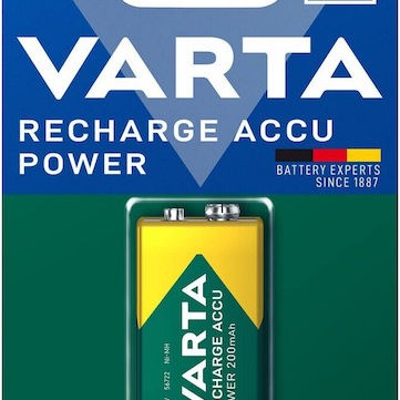Varta Rechargeable Accu Επαναφορτιζόμενη Μπαταρία 9V Ni-MH 200mAh 1τμχ