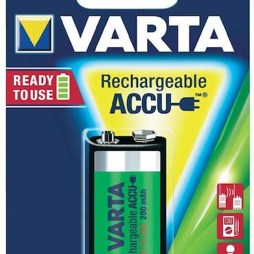 Varta Rechargeable Accu Επαναφορτιζόμενη Μπαταρία 9V Ni-MH 200mAh 1τμχ