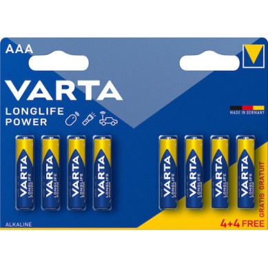 Varta LongLife Power Αλκαλικές Μπαταρίες AAA 1.5V 8τμχ