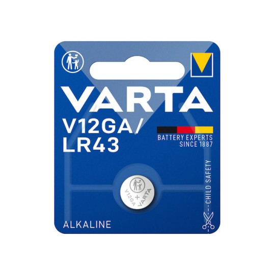 Varta Professional Electronics V12GA Αλκαλική Μπαταρία Ρολογιών LR43 1.5V 1τμχ