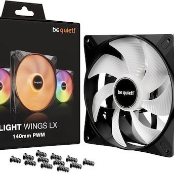 Be Quiet Light Wings LX Case Fan 140mm με ARGB Φωτισμό και Σύνδεση 3-Pin / 4-Pin PWM 3τμχ