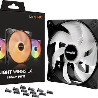 Be Quiet Light Wings LX Case Fan 140mm με ARGB Φωτισμό και Σύνδεση 3-Pin / 4-Pin PWM 3τμχ