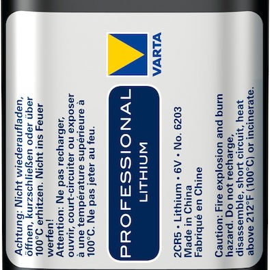 Varta Professional Lithium Μπαταρία 2CR5 6V 1τμχ