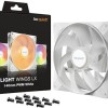 Be Quiet Light Wings LX Case Fan 140mm με ARGB Φωτισμό και Σύνδεση 3-Pin / 4-Pin PWM 3τμχ Λευκό