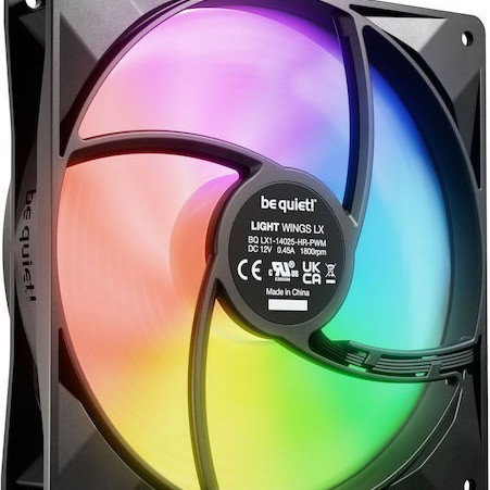 Be Quiet Light Wings LX Case Fan 140mm με ARGB Φωτισμό και Σύνδεση 3-Pin / 4-Pin PWM