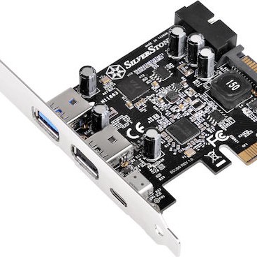 Silverstone Κάρτα PCIe σε 2 θύρες USB 3.0 και 1 θύρα USB 3.1 Type-C