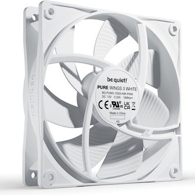 Be Quiet Pure Wings 3 Case Fan 120mm με Σύνδεση 4-Pin PWM Λευκό