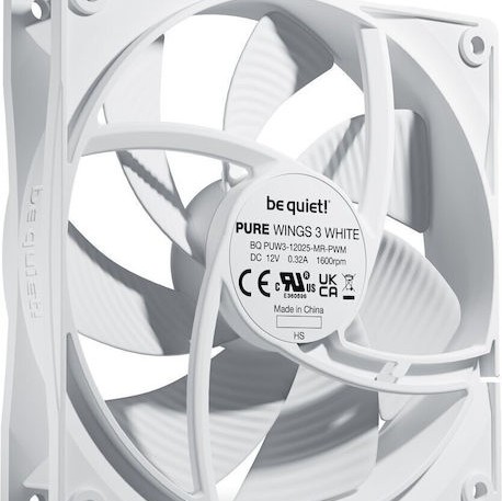 Be Quiet Pure Wings 3 Case Fan 120mm με Σύνδεση 4-Pin PWM Λευκό