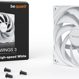 Be Quiet Pure Wings 3 Case Fan 120mm με Σύνδεση 4-Pin PWM Λευκό