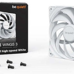 Be Quiet Pure Wings 3 Case Fan 120mm με Σύνδεση 4-Pin PWM Λευκό