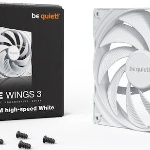 Be Quiet Pure Wings 3 Case Fan 140mm με Σύνδεση 4-Pin PWM Λευκό