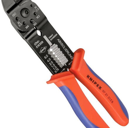 Knipex Πρέσα Ακροδεκτών Διατομής 0.5-6mm² με Απογυμνωτή (Μήκος 230mm)