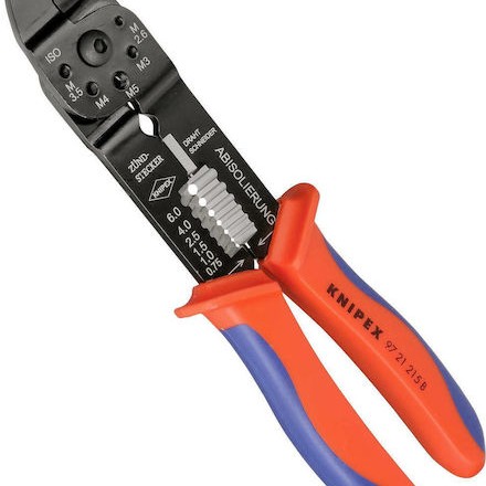 Knipex Πρέσα Ακροδεκτών Διατομής 0.5-6mm² με Απογυμνωτή (Μήκος 230mm)