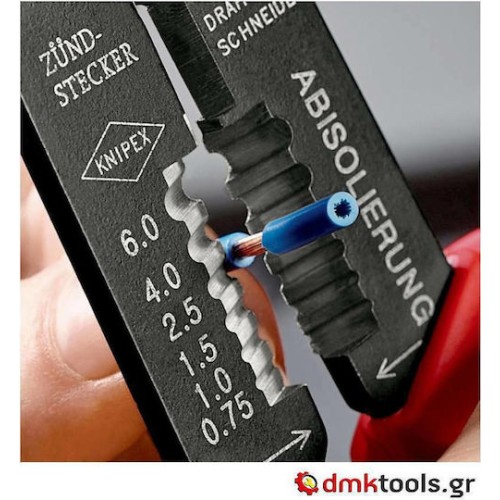 Knipex Πρέσα Ακροδεκτών Διατομής 0.5-6mm² με Απογυμνωτή (Μήκος 240mm)