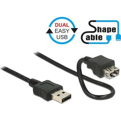 DeLock USB 2.0 Cable USB-A male - USB-A female 2m (83665)