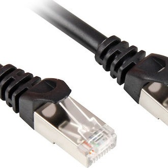 Sharkoon S/FTP Cat.6a Καλώδιο Δικτύου Ethernet 10m Μαύρο 1τμχ