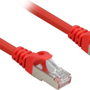 Sharkoon S/FTP Cat.6a Καλώδιο Δικτύου Ethernet 0.5m Κόκκινο 1τμχ