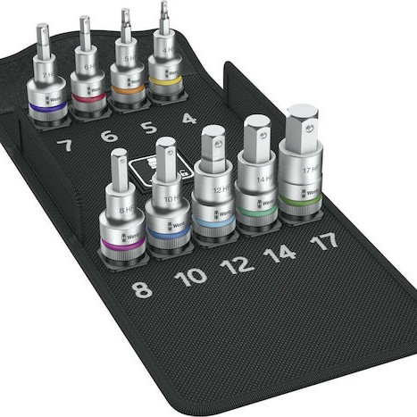 Wera Καρυδάκια με Μύτες Allen και Καρέ Υποδοχής 1/2'' Σετ 9τμχ