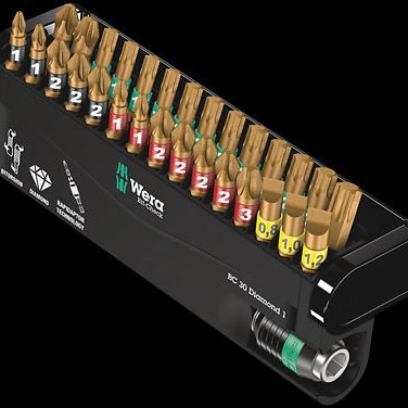 Wera Σετ 30 Μύτες Κατσαβιδιού Torx / Ίσιο / Σταυρός Σετ Μύτες Βιδώματος Diamond 1