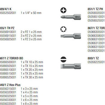 Wera Σετ 30 Μύτες Κατσαβιδιού Bit BC 30 Universal 1