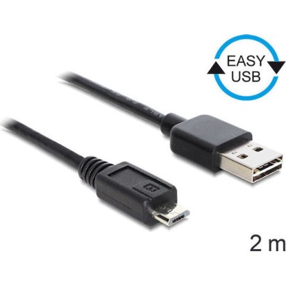 DeLock Easy USB 2.0 Cable USB-A male - micro USB-B male 2m (83367)