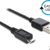 DeLock Regular USB 2.0 to micro USB Cable Μαύρο 3m (83368)