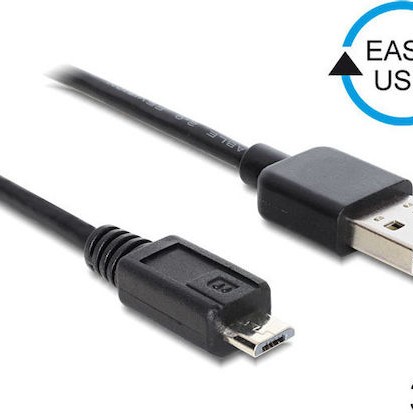 DeLock Regular USB 2.0 to micro USB Cable Μαύρο 3m (83368)
