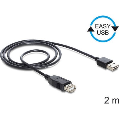 DeLock Easy USB 2.0 Cable USB-A male - USB-A female 2m (83371)