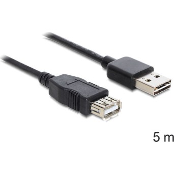 DeLock Easy USB 2.0 Cable USB-A male - USB-A female 5m (83373)