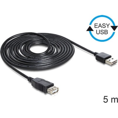 DeLock Easy USB 2.0 Cable USB-A male - USB-A female 5m (83373)