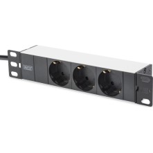 Digitus Πολύπριζο Rack με 3 Safety Outlets Μαύρο